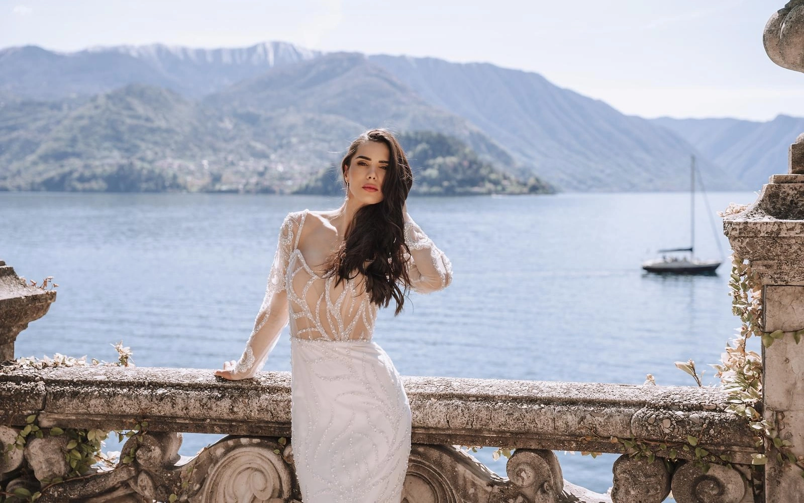 Elegant bride in wedding dress